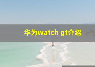 华为watch gt介绍